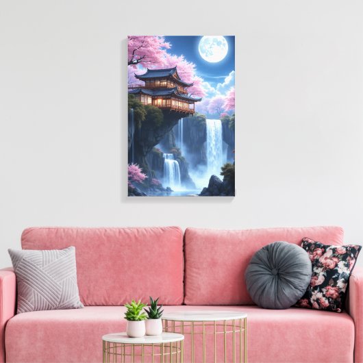 Toile Fleurs et eaux lune (Insitu(Salon))