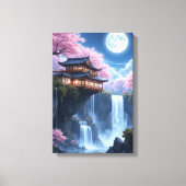 Toile Fleurs et eaux lune (Recto)