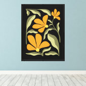 Toile Fleurs et feuilles orange (Insitu (Plancher de Bois))