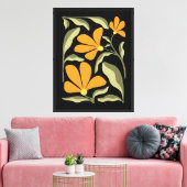 Toile Fleurs et feuilles orange (Insitu(Salon))