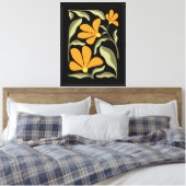 Toile Fleurs et feuilles orange (Insitu(Chambre))
