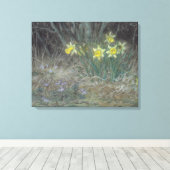 Toile Fleurs et violets Narcissus (par Millet) (Insitu (Plancher de Bois))