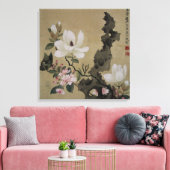 Toile Fleurs fleuries et papillon Art chinois Vintage (Insitu(Salon))