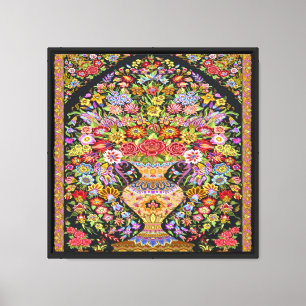 Toile Fleurs florales turques vintages persanes milieu d