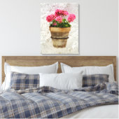 Toile Fleurs | Géranium en fleur en pot (Insitu(Chambre))