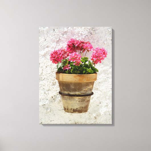 Toile Fleurs | Géranium en fleur en pot (Recto)