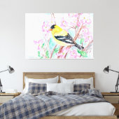 Toile Fleurs Goldfinch et Dogwood (Insitu(Chambre))