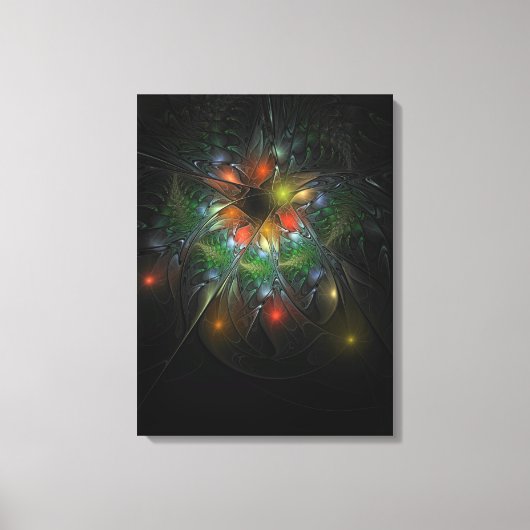 Toile Fleurs imaginaires fractales douces et tendres (Recto)