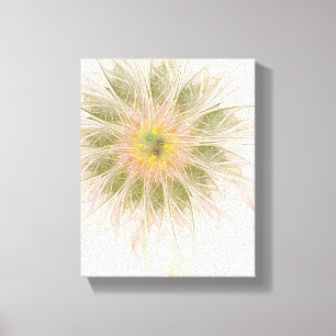 Toile Fleurs imaginaires fractales douces et tendres