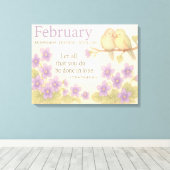 Toile Fleurs Inspirationnelles de Naissance de Février M (Insitu (Plancher de Bois))