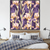Toile Fleurs Iris D'Or Violet (Insitu(Chambre))