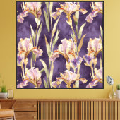 Toile Fleurs Iris D'Or Violet (Insitu(Salon))