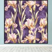 Toile Fleurs Iris D'Or Violet (Insitu (Plancher de Bois))