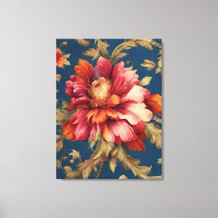 Toile Fleurs Italiennes Exquises Vintage Grande