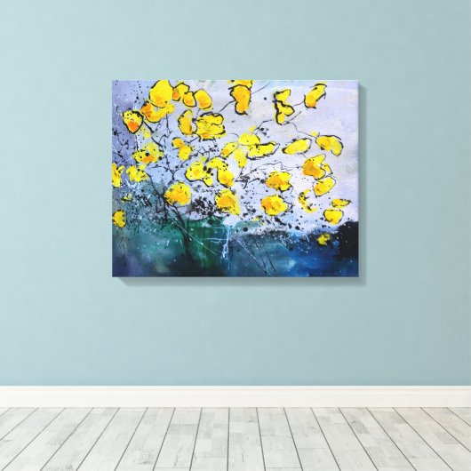 Toile Fleurs jaunes (Insitu (Plancher de Bois))