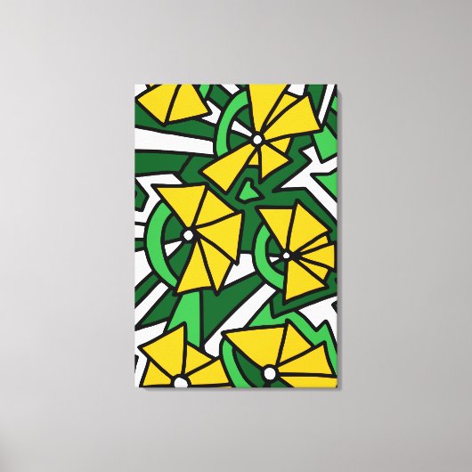 Toile Fleurs Jaunes Art Doodle (Recto)