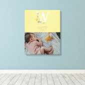 Toile Fleurs Jaunes Faire-part de naissance de statistiq (Insitu (Plancher de Bois))