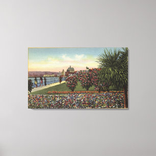 Toile Fleurs le long d'avenue est d'océan