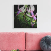 Toile Fleurs métalliques Fuchsia - Numériquement amélior (Insitu(Salon))