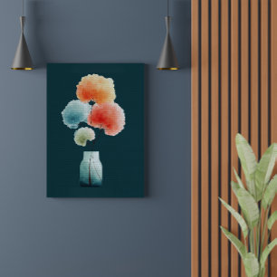 Toile Fleurs Modernes   Hortensias Aquarelle (8" x 10")