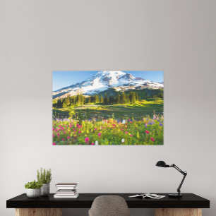 Toile Fleurs   Mt. Rainier Fleurs sauvages