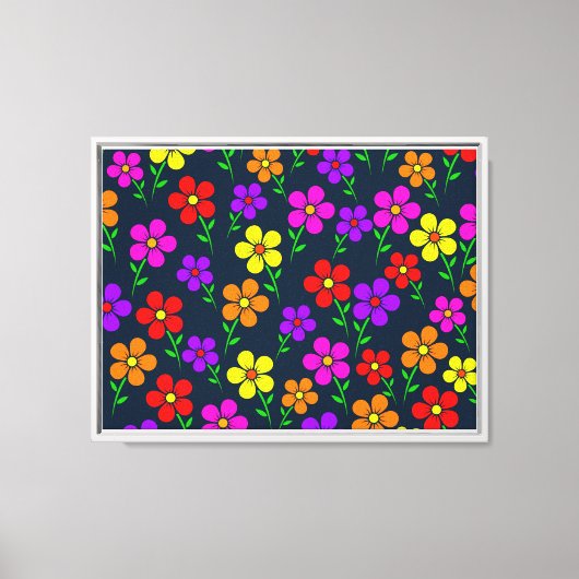 Toile Fleurs multicolores motif floral (Recto)