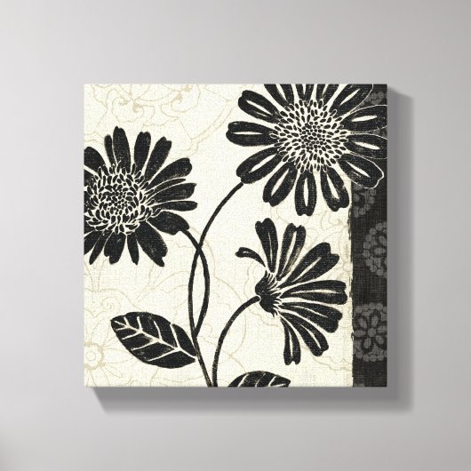 Toile Fleurs noires et blanches 2 (Recto)