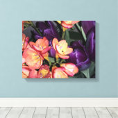 Toile Fleurs orange et violette (Insitu (Plancher de Bois))