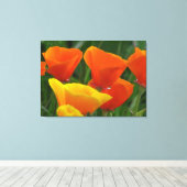 Toile Fleurs Oranges Et Jaunes (Insitu (Plancher de Bois))