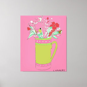 Toile Fleurs Originales Roses Dans Une Mug