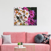 Toile Fleurs papillon rose blanc et violet (Insitu(Salon))