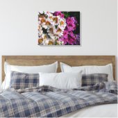 Toile Fleurs papillon rose blanc et violet (Insitu(Chambre))