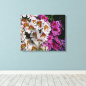 Toile Fleurs papillon rose blanc et violet (Insitu (Plancher de Bois))