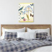 Toile Fleurs, papillons et collage d'oiseaux (Insitu(Chambre))