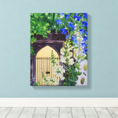 Toile Fleurs par une porte éclairée 2008 (Insitu (Plancher de Bois))