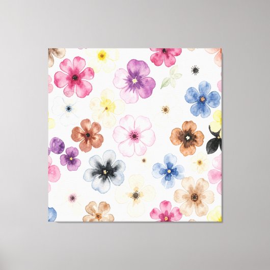 Toile Fleurs pastel aquarelle (Recto)