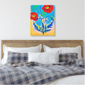Toile Fleurs Red Poppies Abstrait art numérique original (Insitu(Chambre))