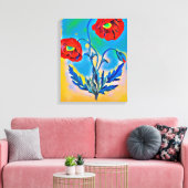 Toile Fleurs Red Poppies Abstrait art numérique original (Insitu(Salon))