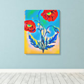 Toile Fleurs Red Poppies Abstrait art numérique original (Insitu (Plancher de Bois))