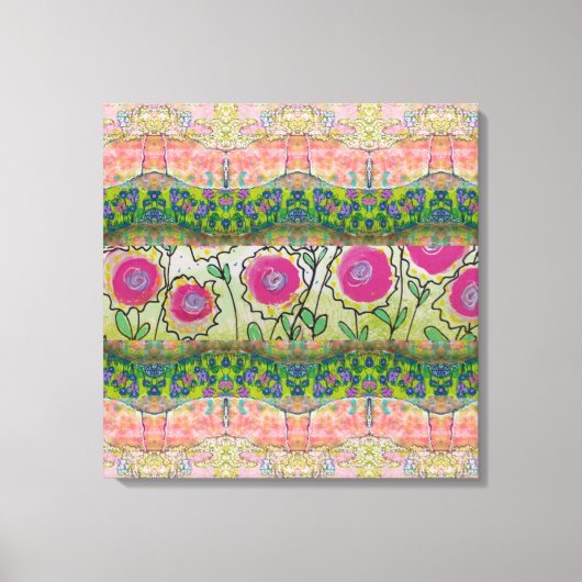 Toile Fleurs roses (Recto)