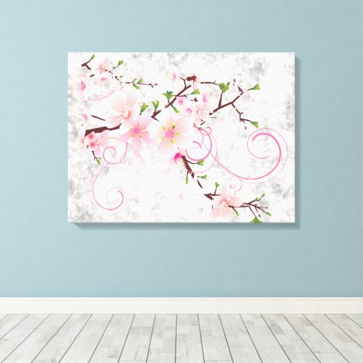 Toile Fleurs roses (Insitu (Plancher de Bois))