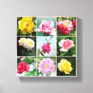 Toile Fleurs roses
