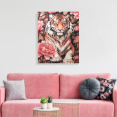 Toile Fleurs roses de tigre en Mémerisation (Insitu(Salon))
