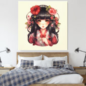Toile Fleurs roses d'une fille (Insitu(Chambre))