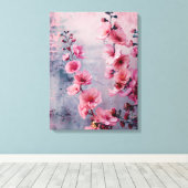 Toile Fleurs roses en fleurs (Insitu (Plancher de Bois))