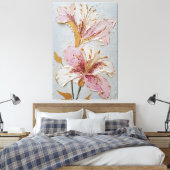 Toile Fleurs roses et blanches, texture abstraite, art m (Insitu(Chambre))