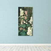 Toile Fleurs Roses Hollyhock (par Marià Fortuny) (Insitu (Plancher de Bois))