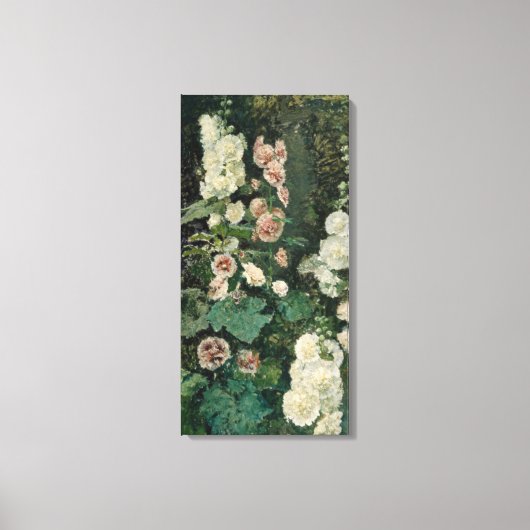 Toile Fleurs Roses Hollyhock (par Marià Fortuny) (Recto)