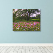 Toile Fleurs sauvages à la campagne à Dusk (Insitu (Plancher de Bois))