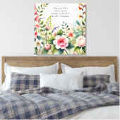 Toile Fleurs sauvages à l'aquarelle avec citation printa (Insitu(Chambre))